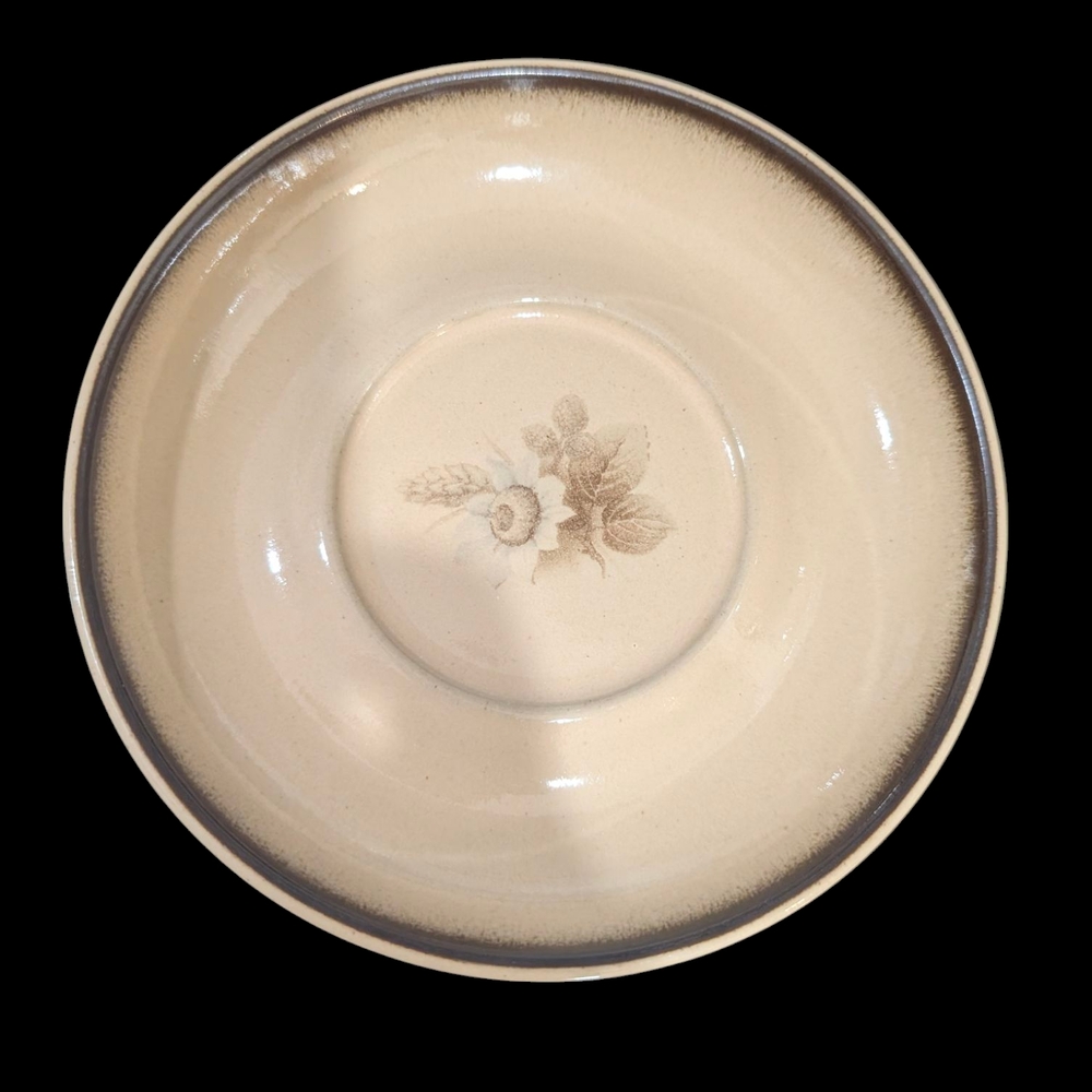 Denby Dinnerware Saucer with Glossy Glaze and Textured Design